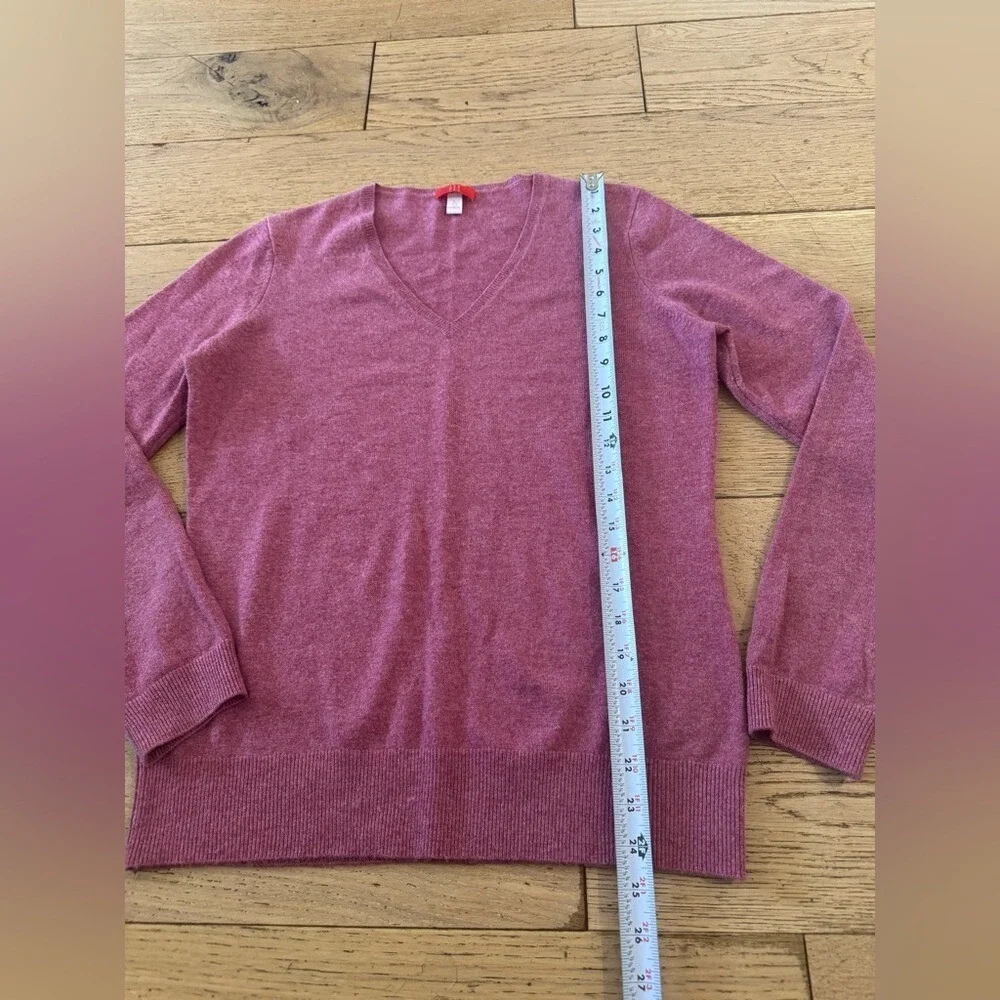 Jennie Liu Womens 100% Cashmere V-Neck Pullover Sweater‎ Pink Size Large (1203)